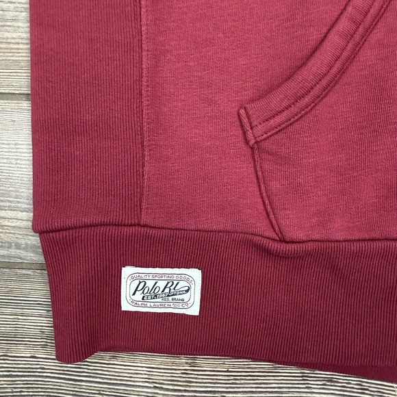 Polo Ralph Lauren Men's Fleece Vintage Rowing P Logo Maroon Hoodie Size XL NEW - Picture 3 of 10